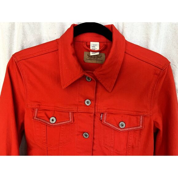 Red-Orange Levi's Denim Jacket - Picture 2 of 4
